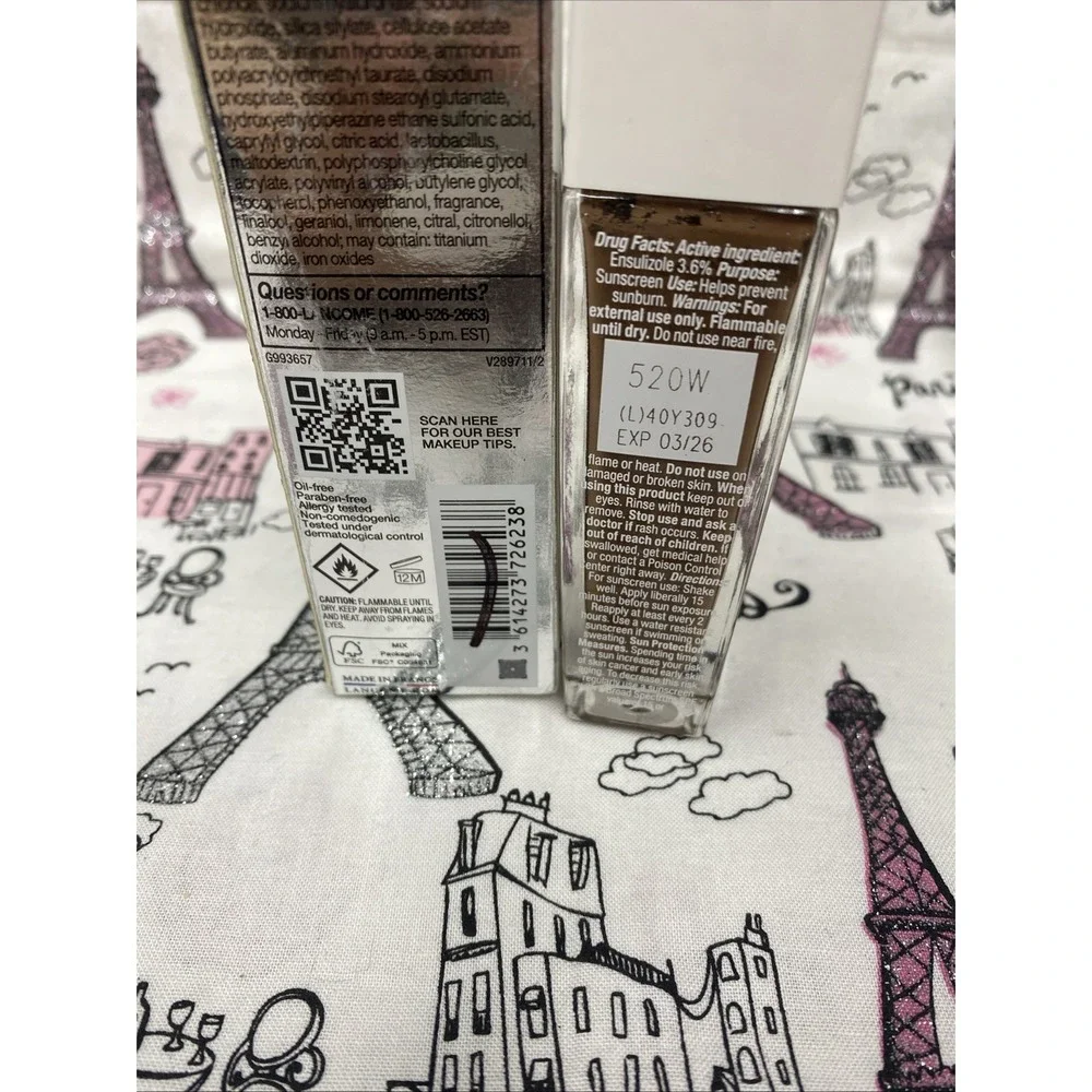 LANCOME ~‎ TEINT IDOLE ULTRA WEAR CARE & GLOW FOUNDATION ~ # 520(W) NEW Exp 3/26